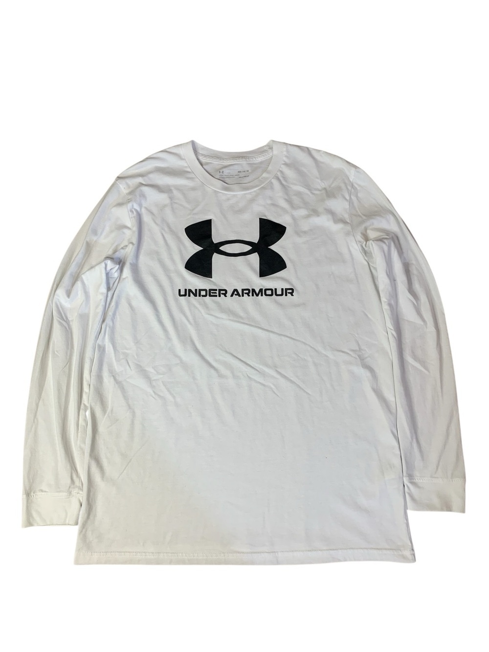 Under Armour Men's Sportstyle Logo Long Sleeve Shirt - White/Black - Medium